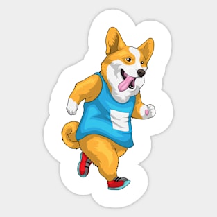 Corgi Runner Running Sports Sticker